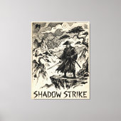 Shadow Strike Samurai Ink Art Canvas Print Leinwanddruck (Vorderseite)