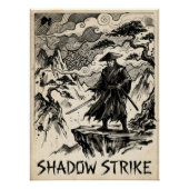 Shadow Strike Samurai Ink Art Poster (Vorderseite)