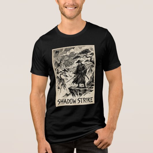 Shadow Strike Samurai-Tinte-Kunst-Tri-Blend-Shirt Tri-Blend Shirt (Vorderseite)