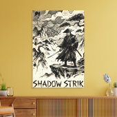 Shadow Strike Samurai-Tusche-Kunstleinwanddruck Leinwanddruck (Insitu (Wohnzimmer))