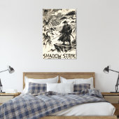 Shadow Strike Samurai-Tusche-Kunstleinwanddruck Leinwanddruck (Insitu (Schlafzimmer))