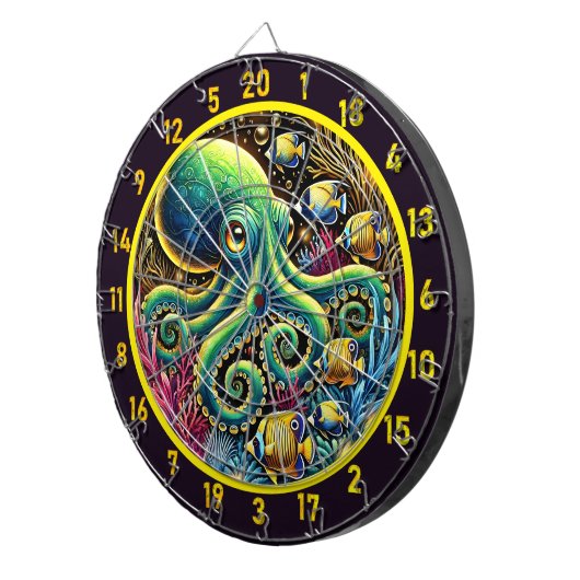 Shadow Tide Octopus Dartboard Dartscheibe (Vorderseite rechts)