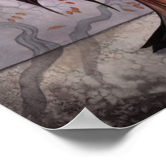 Shadow Trees Gothic Fairy Vampire Art Poster (Ecke)