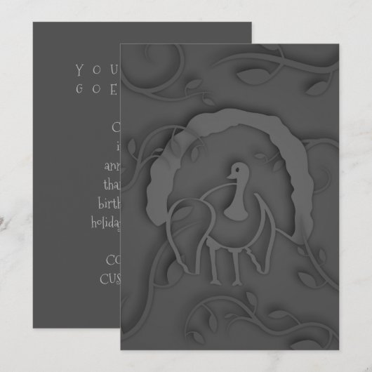 Shadow Turkey Noir Einladung (Vorne/Hinten)