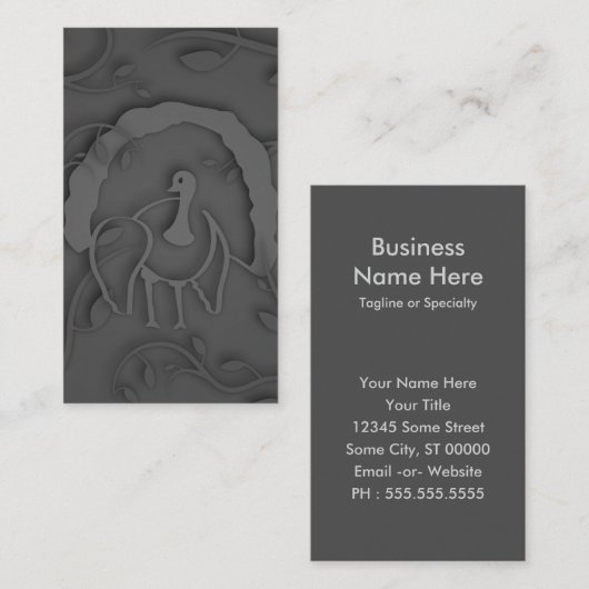 Shadow Turkey Noir Visitenkarte (Vorne/Hinten)