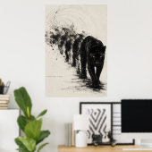 Shadow Walker Black Cat Design Poster (Heimbüro)
