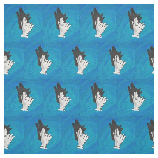 Shadow Wolf auf Blue Stoff (Muster)