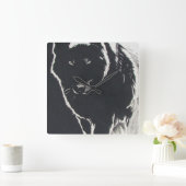 Shadow Wolf Quadratische Wanduhr (Zuhause)
