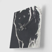 Shadow Wolf Quadratische Wanduhr (Winkel)