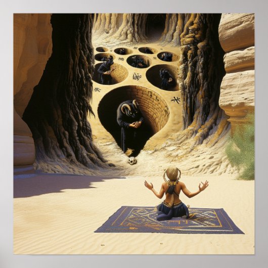 Shadow Work Hexchy Erholung AI Art Matt Value Poster (Vorne)