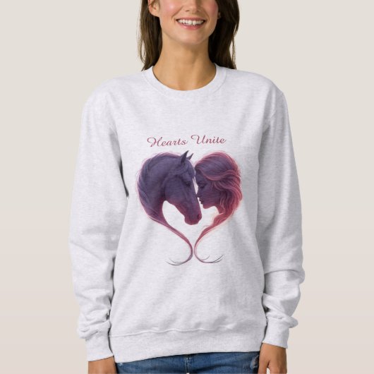 Shadowed Horse & Lady Heart Sweatshirt (Vorderseite)