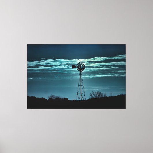 Shadowed Windmill- Dark Sky Photography Canvas Leinwanddruck (Vorderseite)