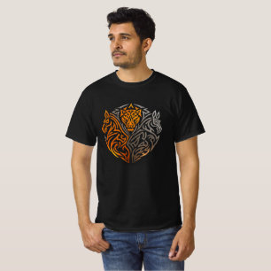 Shadowfall-Löwen-Pferd-Wolf-Wappen T-Shirt