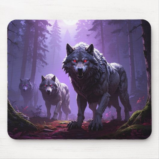 Shadowfang Pack – Midnight Wolves Fantasy Mousepad (Vorne)