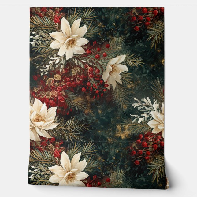 Shadows Christmas Ballet Botanical Tapete (Abrollen)