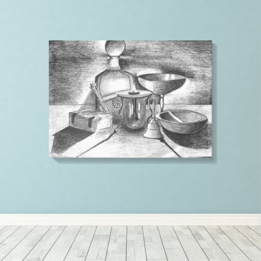 Shadows Pencil Zeichnend von Sara Motolanez Leinwanddruck (Insitu (Holzboden))