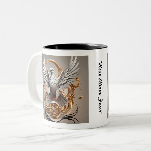 "Shadows to Wings" Zweifarbige Tasse (Vorderseite Links)