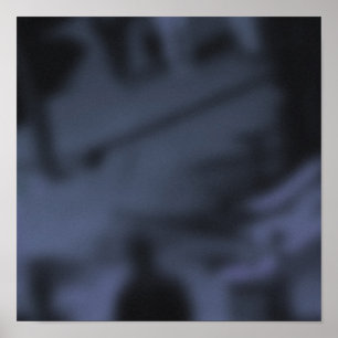 Shadowy Blue NYC Sidewalk Rush Hour Poster