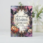 Shadowy Soiree: Bespoke Halloween Einladung (Stehend Vorderseite)