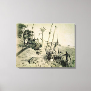 Shadufs in oberem Ägypten (Sepia-Foto) Leinwanddruck