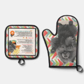 SHADY LADY -CHOW DOG Oven Mitt & Pot Holder Ofenhandschuh & Topflappen-Set (Vorderseite)