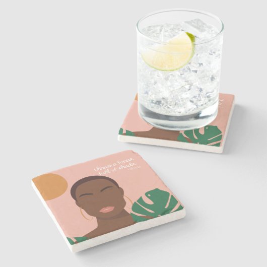 Shady Libra Quotes Steinuntersetzer (Seitenansicht)