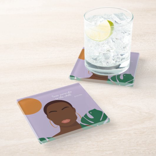 Shady Pisces Quotes Glasuntersetzer (Schrägansicht)