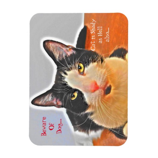 Shady Tuxedo Cat Magnet (Vertikal)