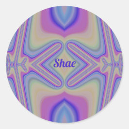 SHAE ~ Pastel Shades Fraktal ~ Personalisiert Runder Aufkleber