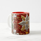 SHAE ~ PATCHWORK ~ CHRISTMAS PATTERN ~ ZWEIFARBIGE TASSE (Vorderseite Links)