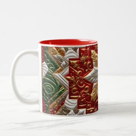SHAE ~ PATCHWORK ~ CHRISTMAS PATTERN ~ ZWEIFARBIGE TASSE (Links)