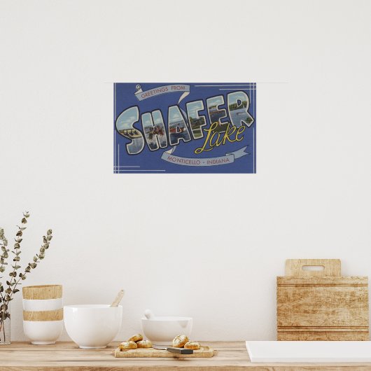 Shafer Lake - Große Briefmarkenszenen Poster (Küche)
