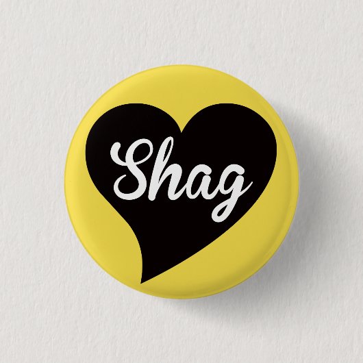 Shag Black Heart Bumblebee Button (Vorderseite)