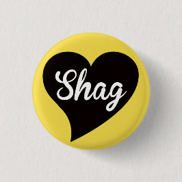 Shag Black Heart Bumblebee Button