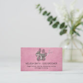 Shaggy Dog Groomer Business Card Visitenkarte (Stehend Vorderseite)