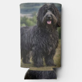"Shaggy Elegance: The Black Bergamasco Sheepdog" Selters Dosenkühler (Rückseite)