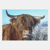 Shaggy Highland Beef Cow Oil Painting Geschenkpapier Set (Vorderseite 2)