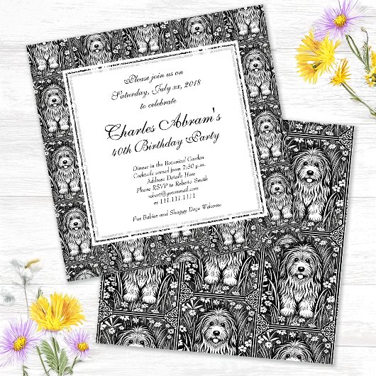 Shaggy Hund Geburtstagsparty Begrüßung Einladung