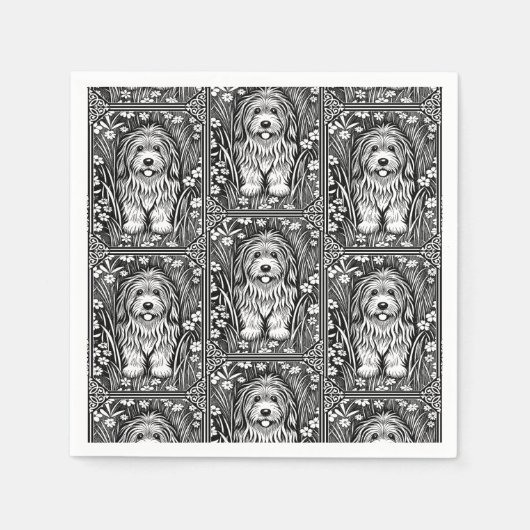 Shaggy Hund Geburtstagsparty Begrüßung Serviette (Vorderseite)