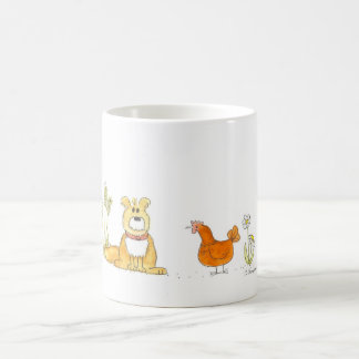 Shaggy Hund und rote Henne-Tasse Kaffeetasse