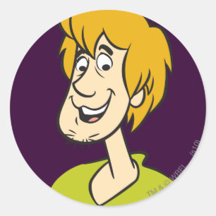 Shaggy Lächeln Runder Aufkleber