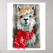 Shaggy Lama in einem roten Schal Poster (Vorne)