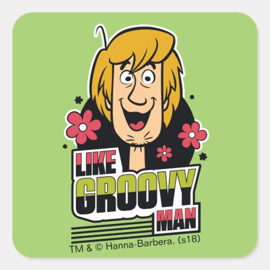 Shaggy "Like Groovy Man" Grafik Quadratischer Aufkleber (Vorderseite)