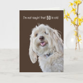 Shaggy Poodle für den 50. Geburtstag Spaß Karte (Gelbe Blume)