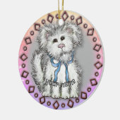 Shaggy Puppy Dog Keramik Ornament (Links)