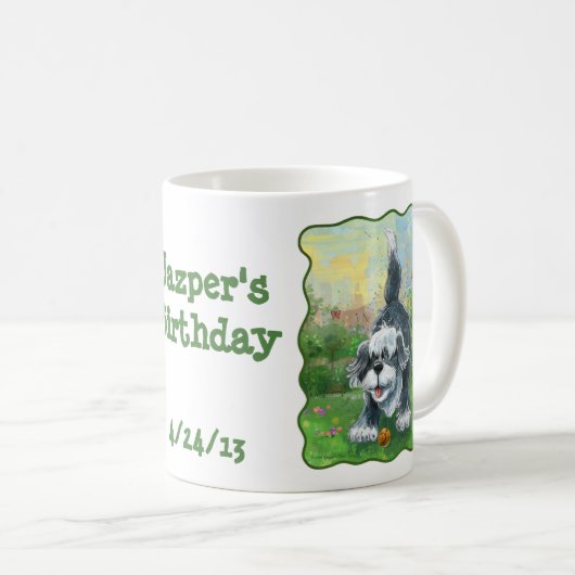 Shaggy Schäferhund-Party-Mitte Kaffeetasse (VorderseiteRechts)
