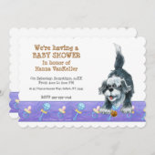 Shaggy Sheep Dog Baby Dusche Einladung (Vorne/Hinten)