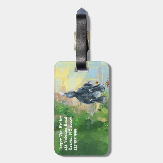 Shaggy Sheep Dog Gepäckanhänger (Rückseite vertikal)