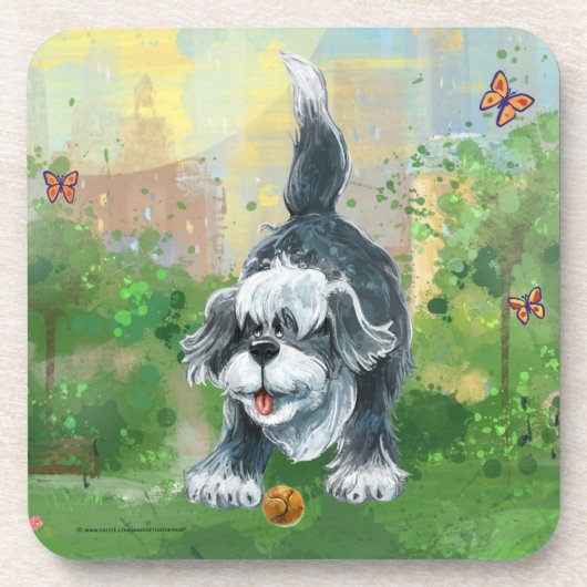 Shaggy Sheep Dog Getränkeuntersetzer (Vorderseite)
