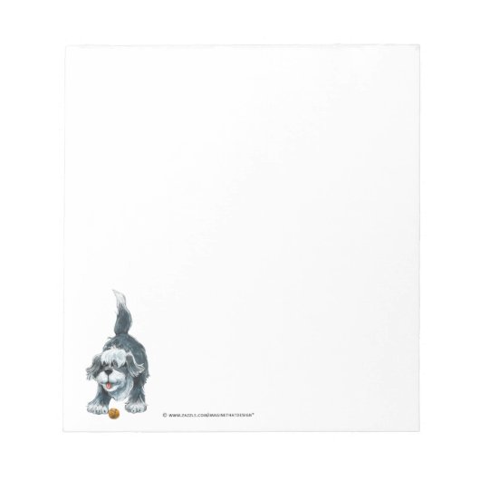 Shaggy Sheep Dog Notizblock (Vorderseite)